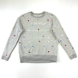 Zoe Karssen heart sweatshirt Womens XS French Terry embroidered Graphic Summer
